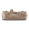 Velvet Beige - Dog bed with name