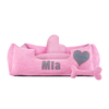 Platinum pink - pink dog bed with name