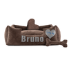 Platinum brown - brown dog bed with name