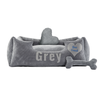 Platinum grey - grey dog ​​bed with name