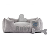 Platinum light grey - light grey dog ​​bed with name