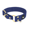 Martingale Golden Navy Blue - Wide lined half choke collar