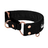 Martingale Rose Edition Black - Wide lined half choke collar