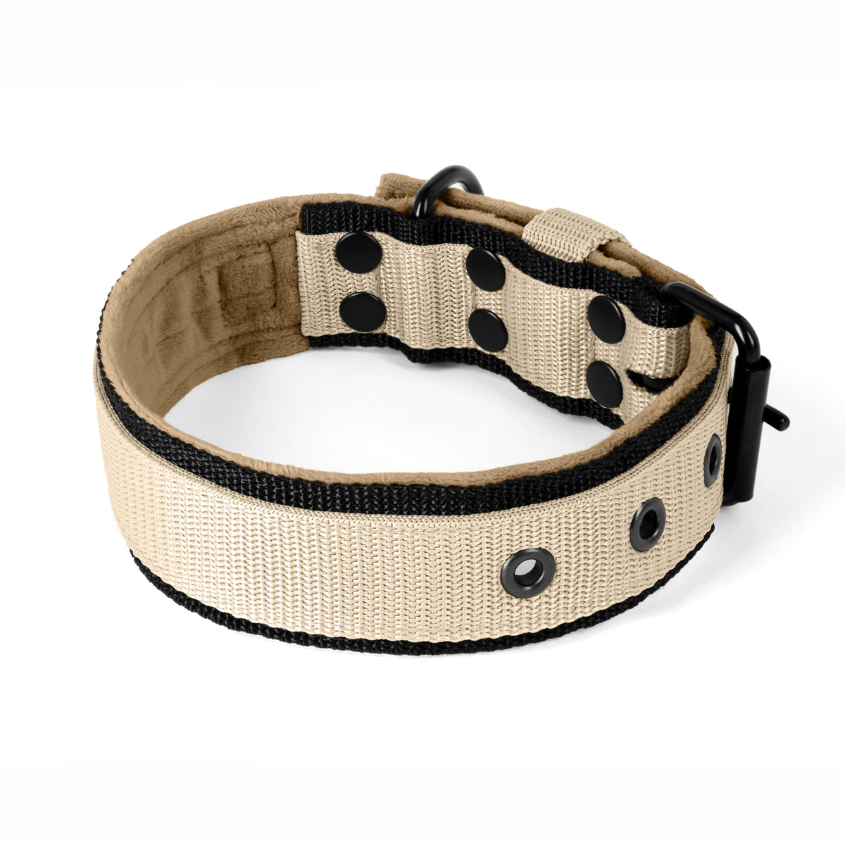 Active Comfort Black Edition Beige - Wide durable necklace with buckle
