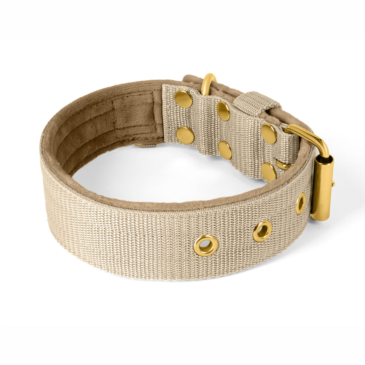 Active Golden Beige - Wide durable necklace with buckle