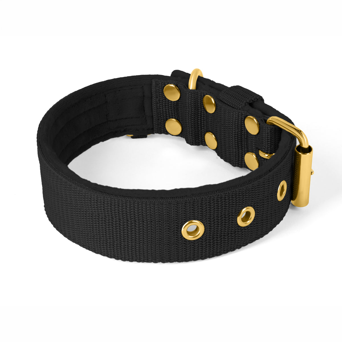 Active Golden Black - Wide durable necklace with buckle