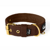 Active Golden Dark Brown - Wide durable necklace with buckle