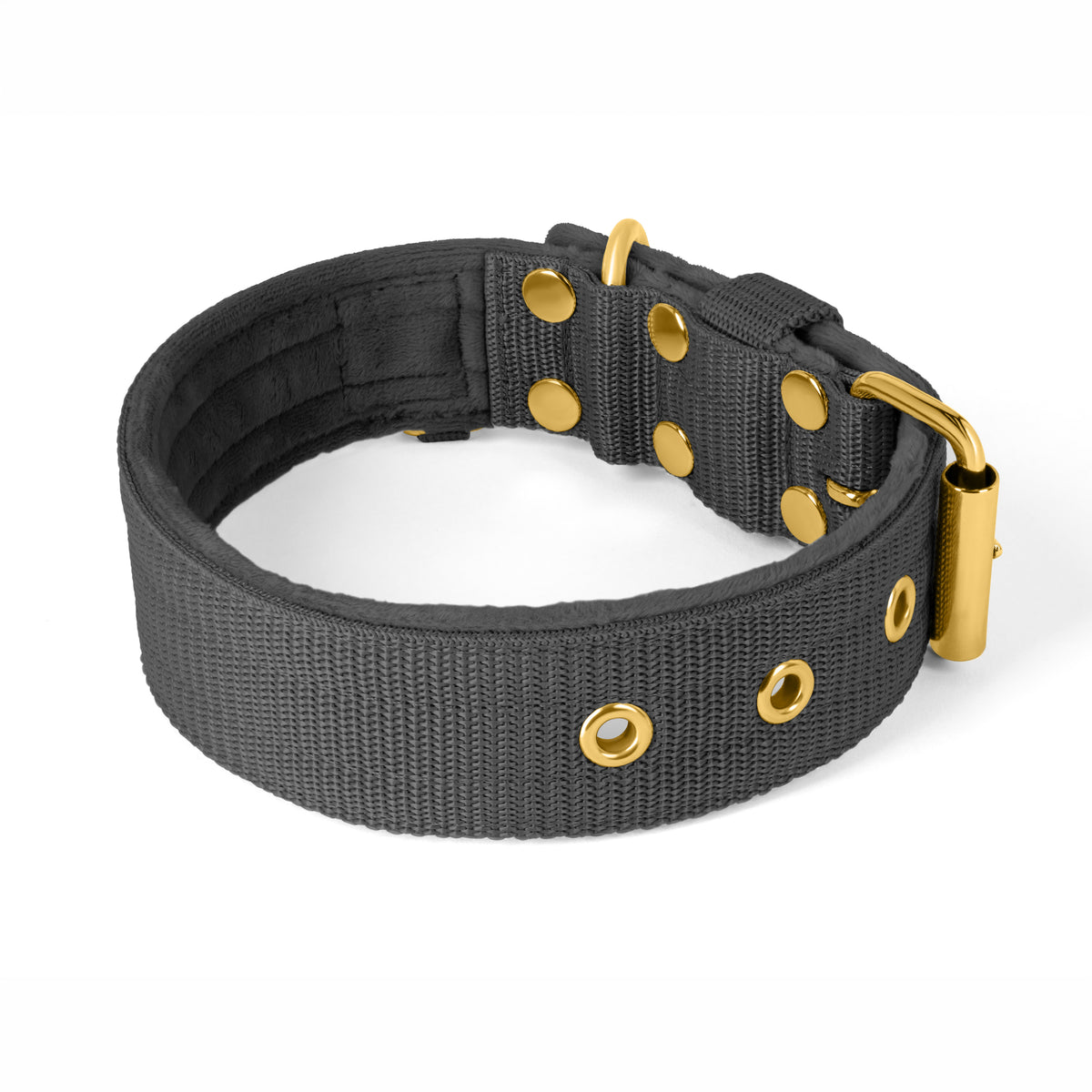 Active Golden Dark Grey - Wide durable necklace with buckle