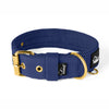 Active Golden Navy Blue - Wide durable necklace with buckle