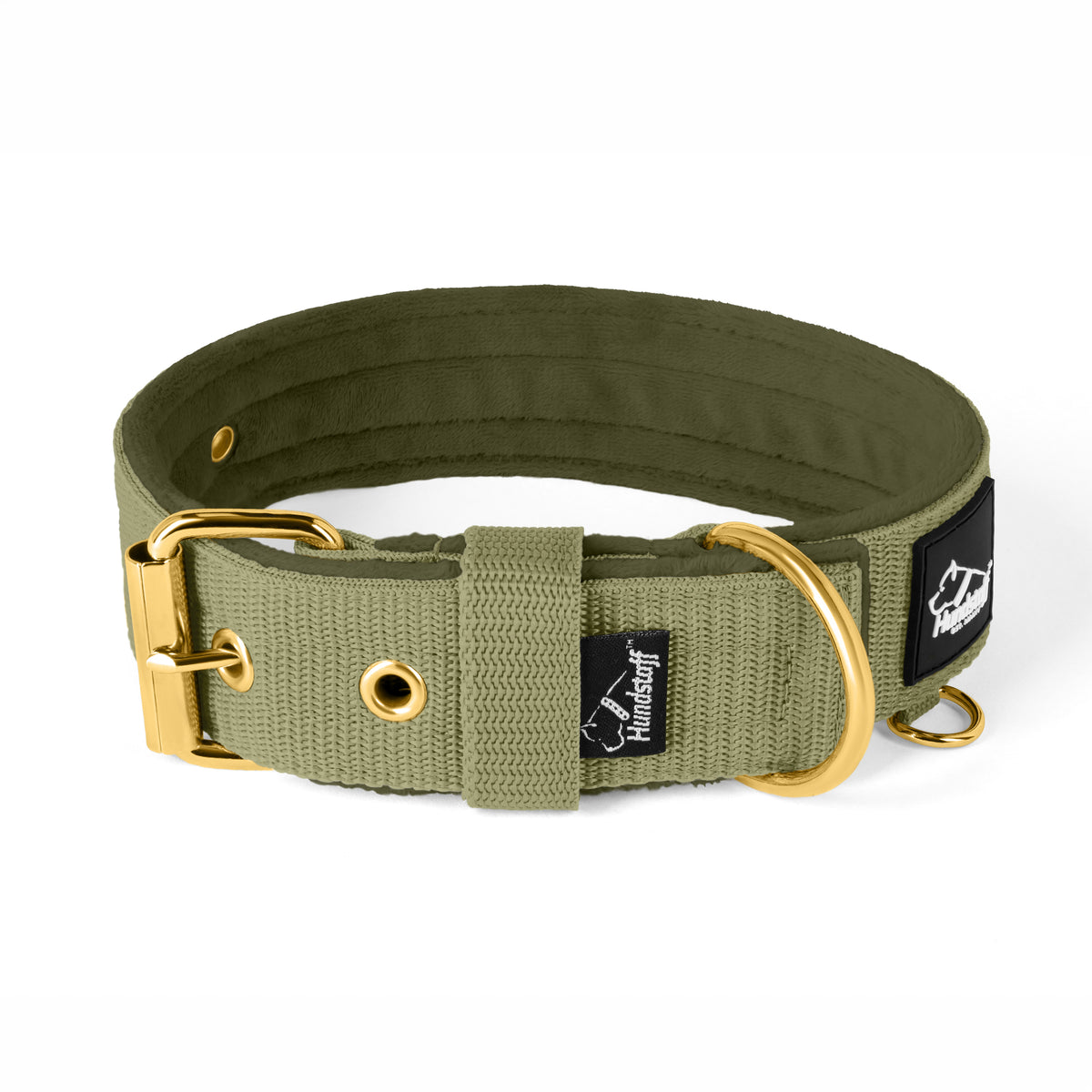 Active Golden Olive Green - Collana larga e resistente con fibbia