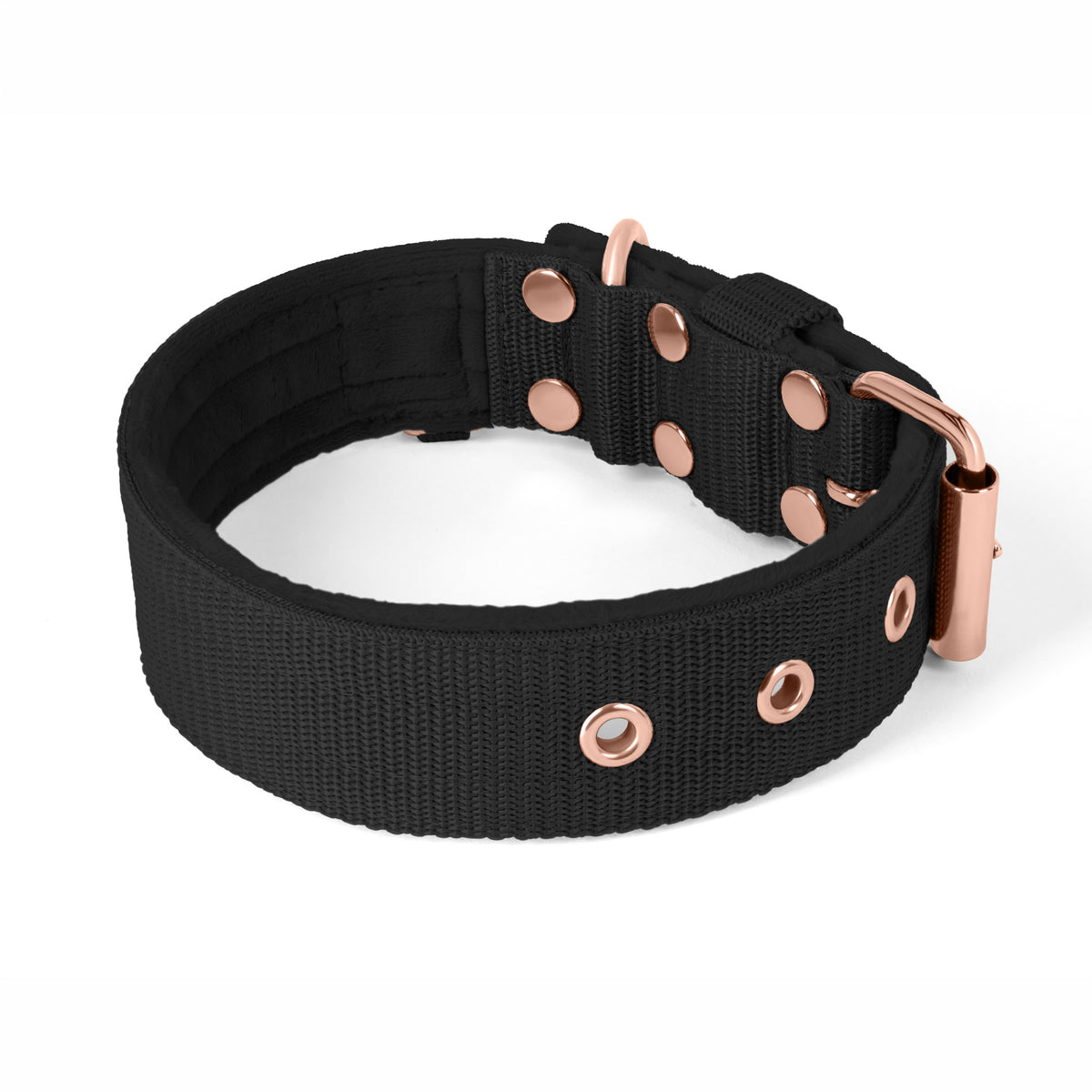 Active Comfort Rose Edition Black - Wide durable necklace with buckle