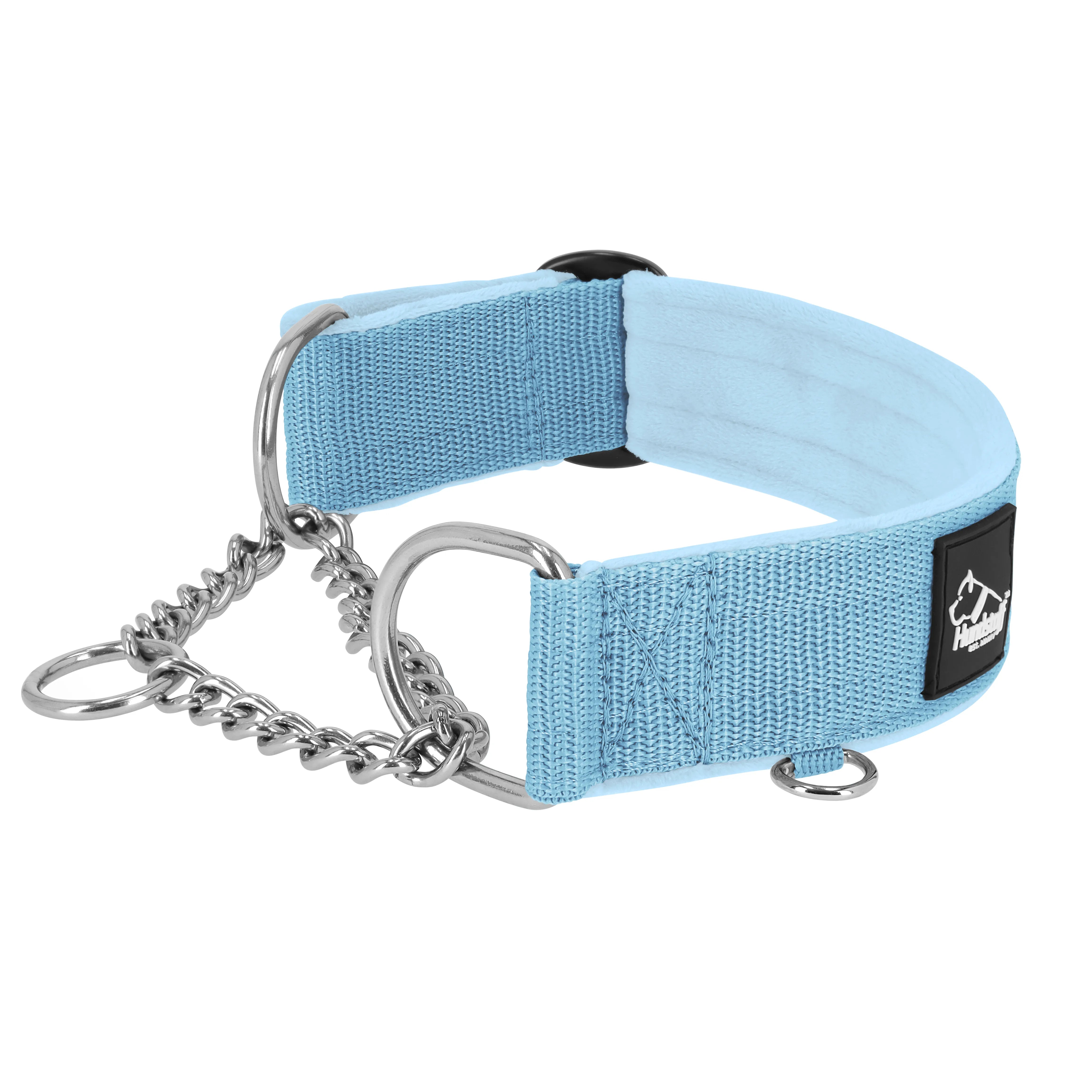 Martingale Chain Set Baby Blue - Half choke collar &amp; leash