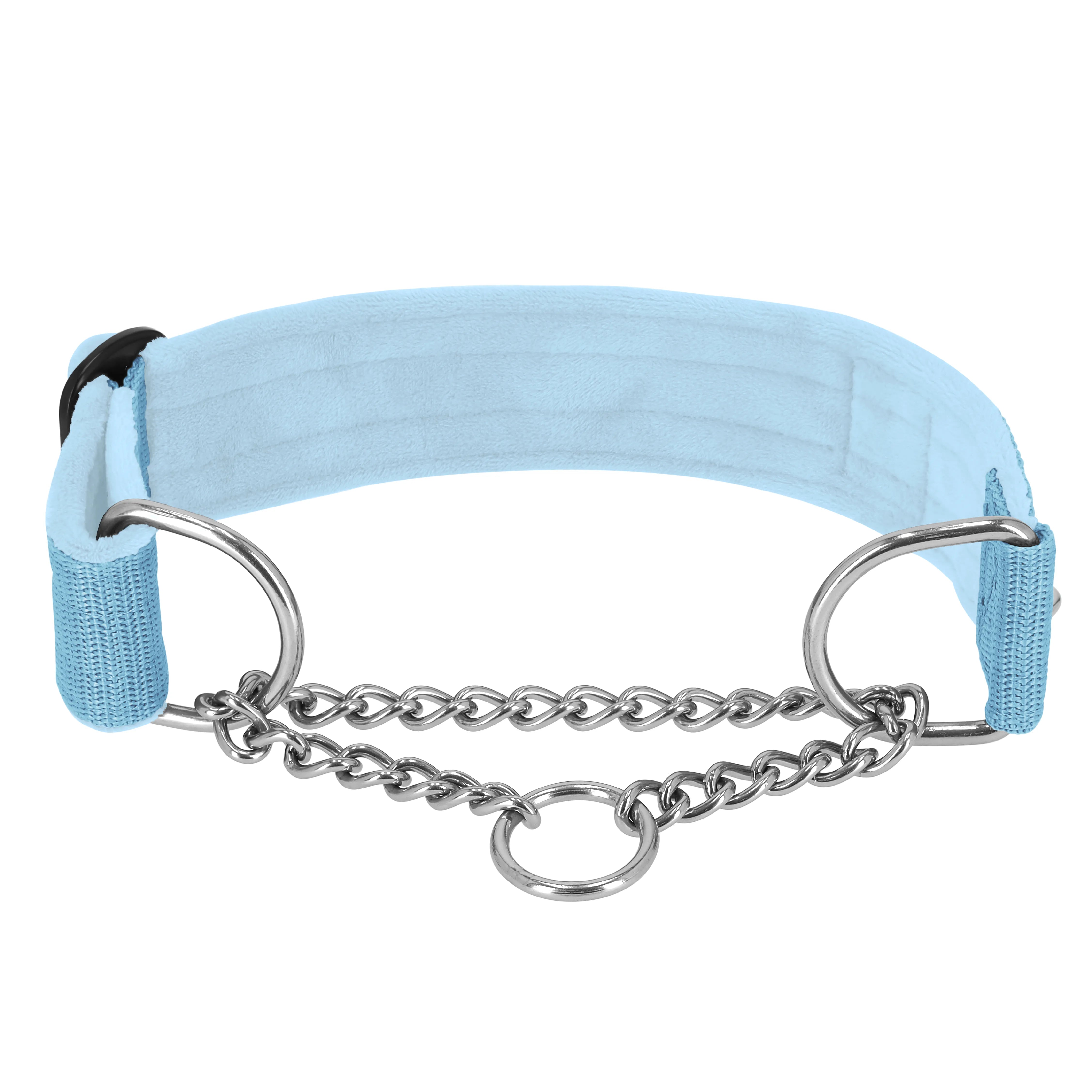 Martingale Chain Set Baby Blue - Half choke collar &amp; leash