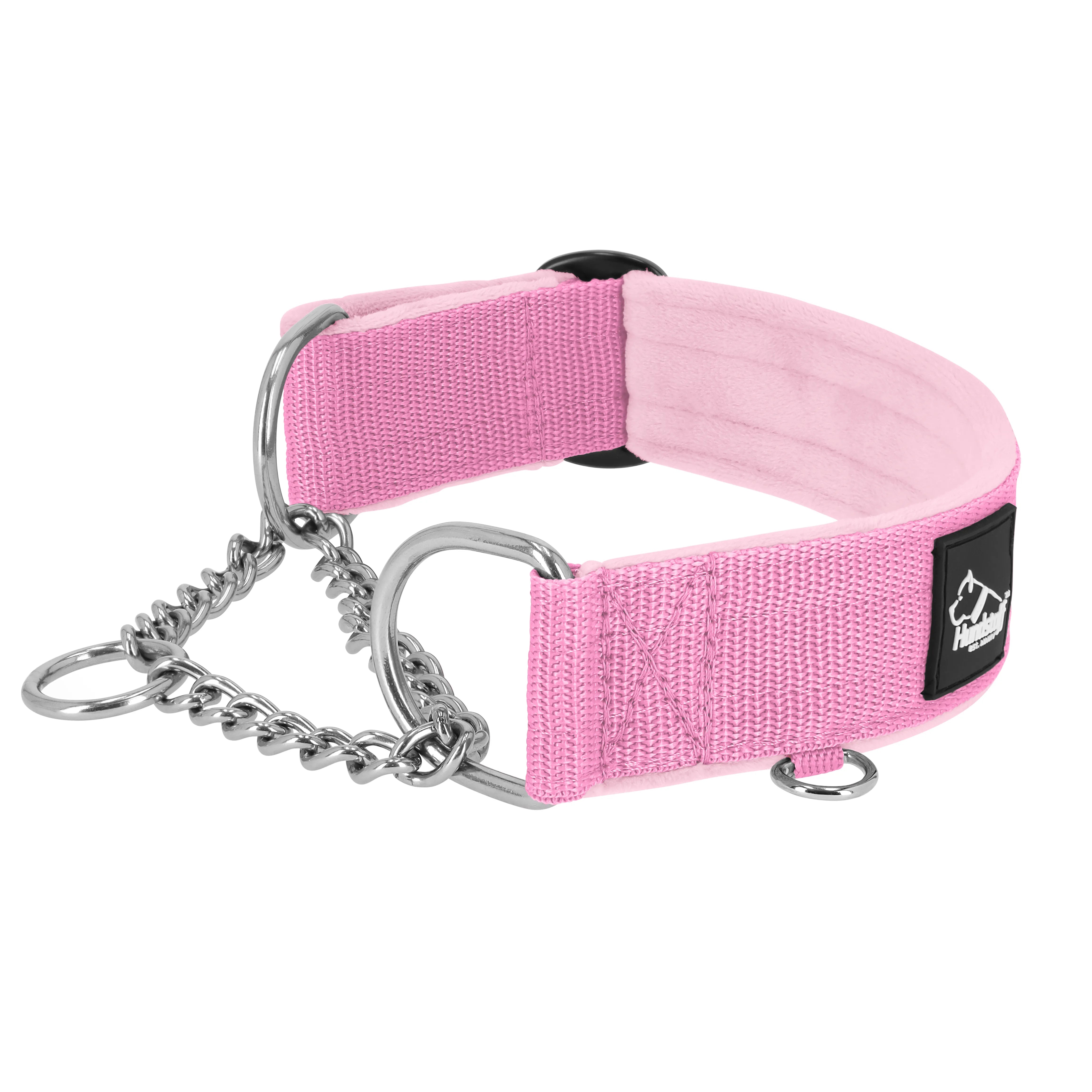 Martingale Chain Set Baby Pink – Half choke necklace &amp; leash