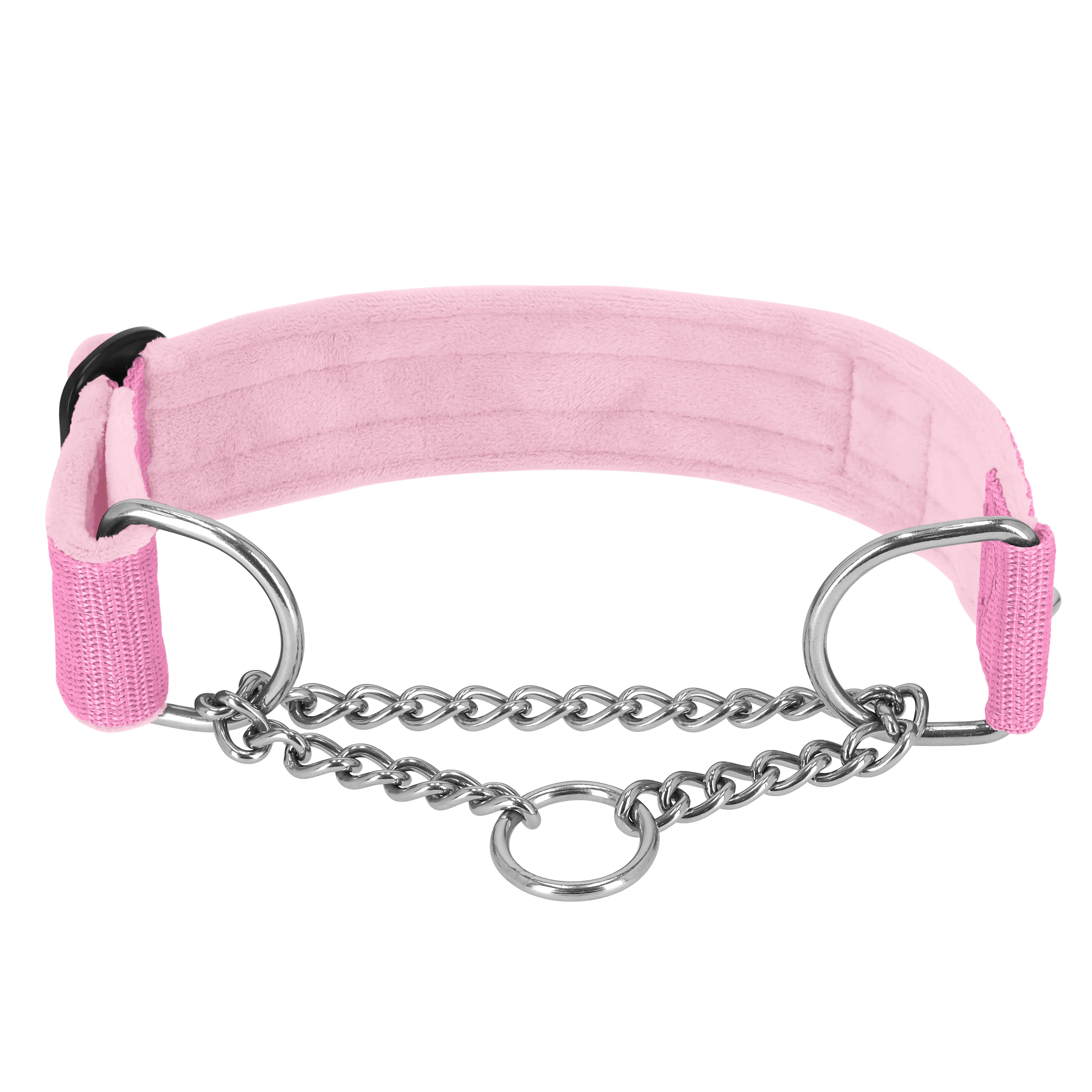 Martingale Chain Set Baby Pink – Half choke necklace &amp; leash