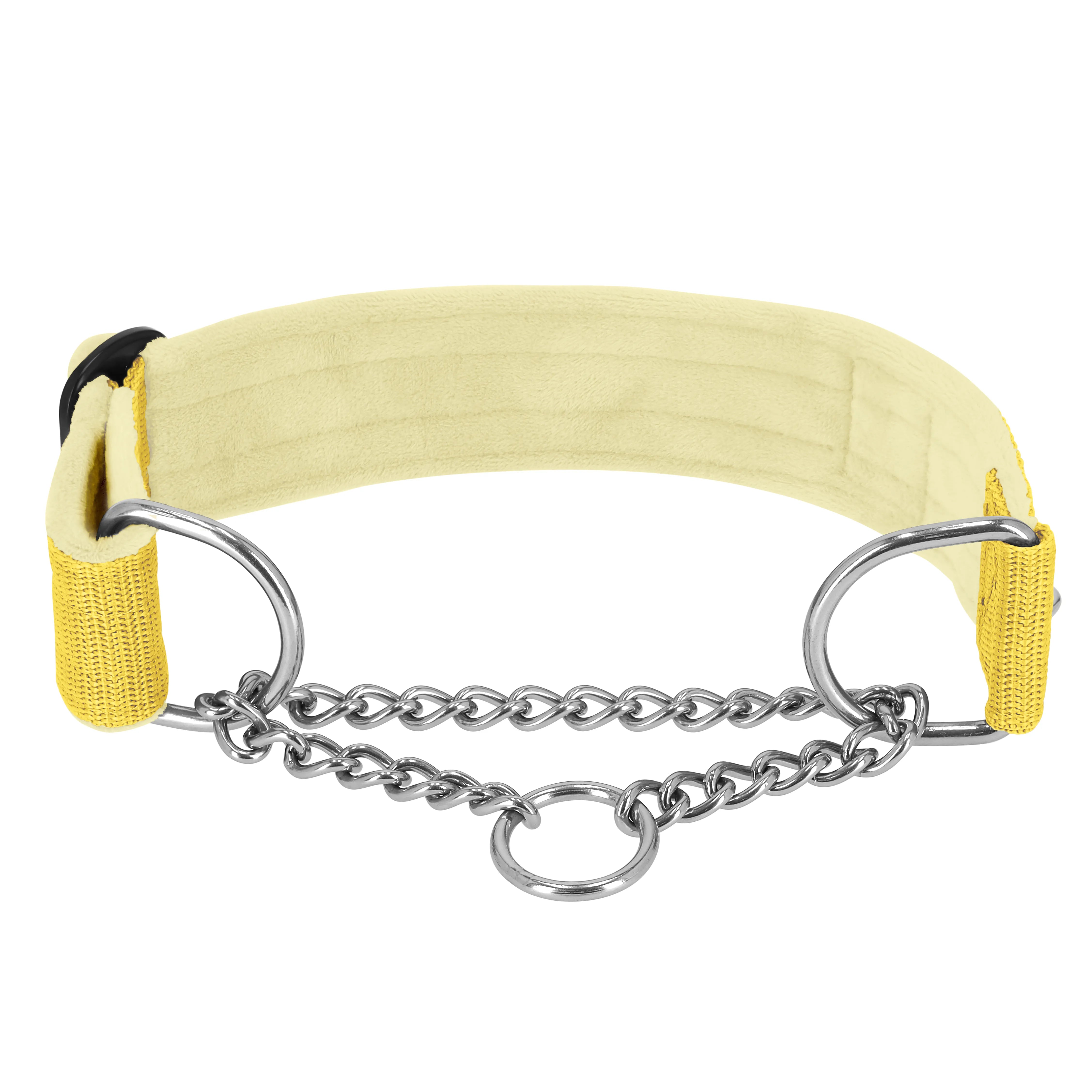 Martingale Chain Set baby yellow – Half choke collar &amp; leash
