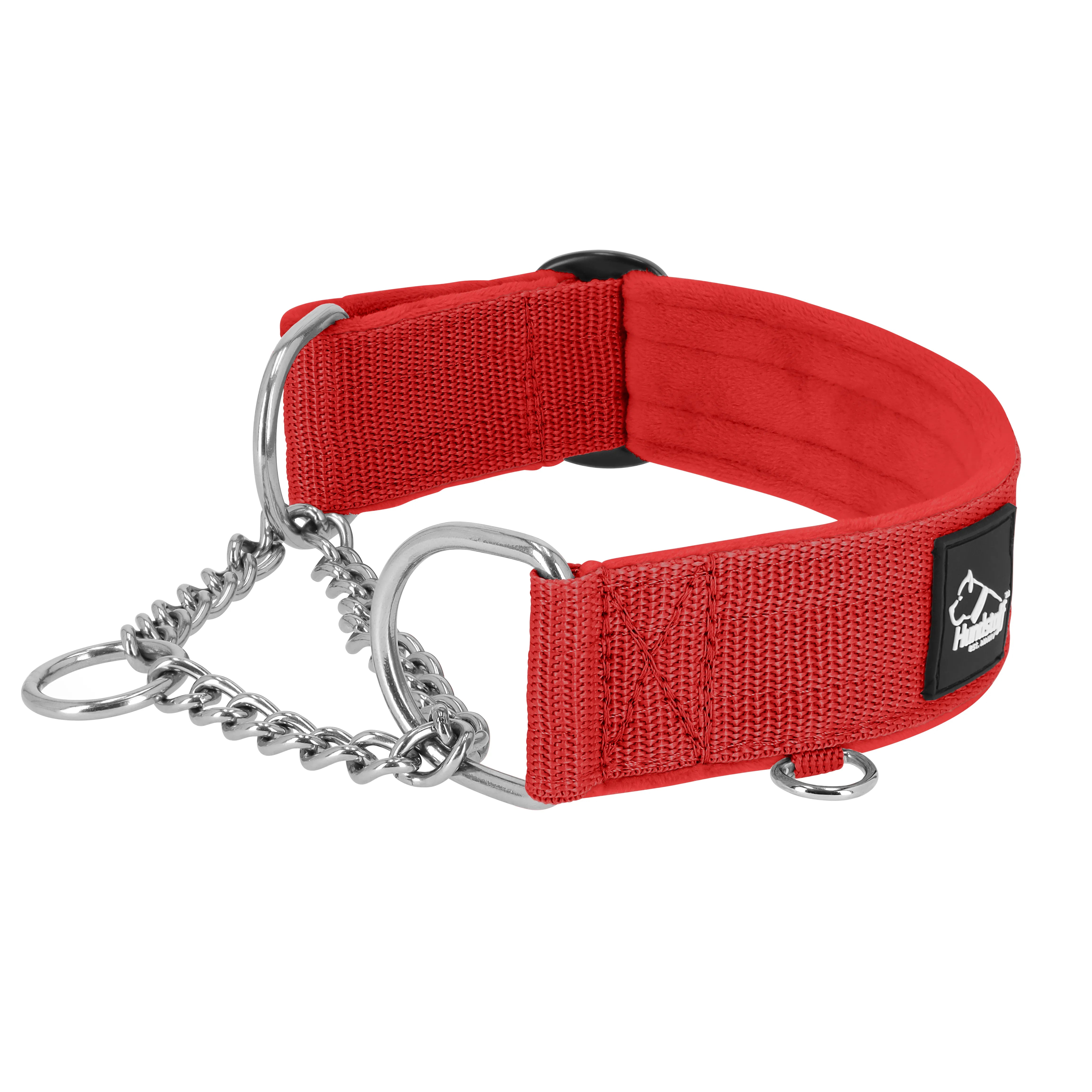 Martingale Chain Set Red – Half choke collar &amp; leash