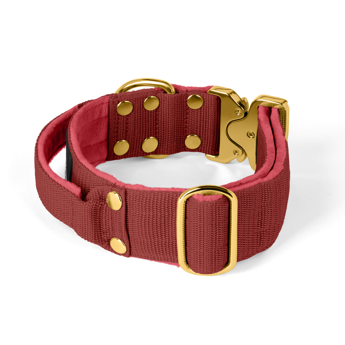 Extreme Gold Buckle Raspberry Red - Strong and secure collar