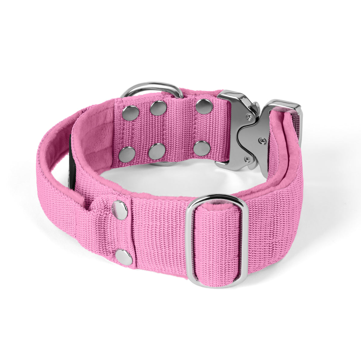 Extreme Silver Buckle Pink - Collana robusta e sicura