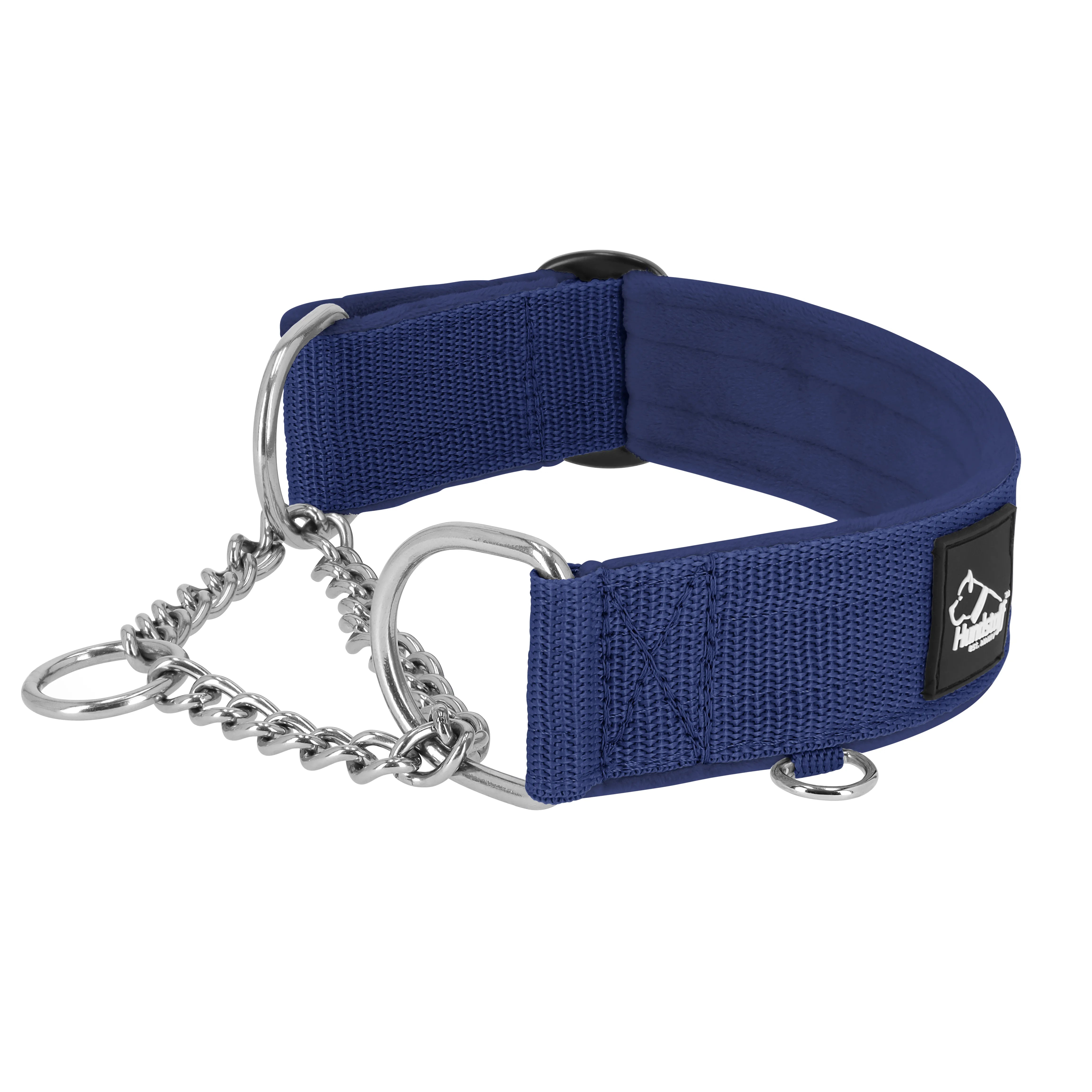 Martingale Chain Set Blue – Half choke collar &amp; leash