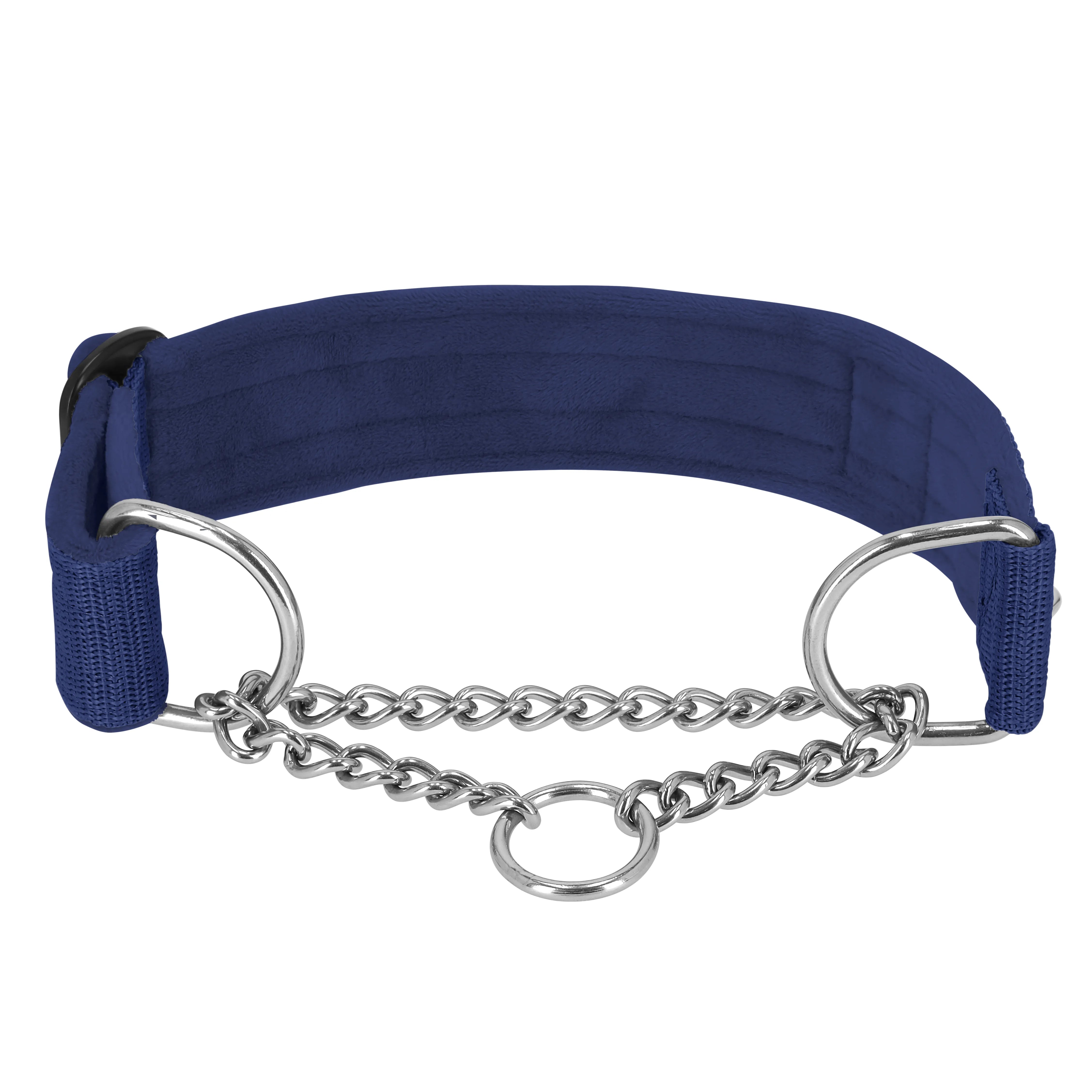 Martingale Chain Set Blue – Half choke collar &amp; leash