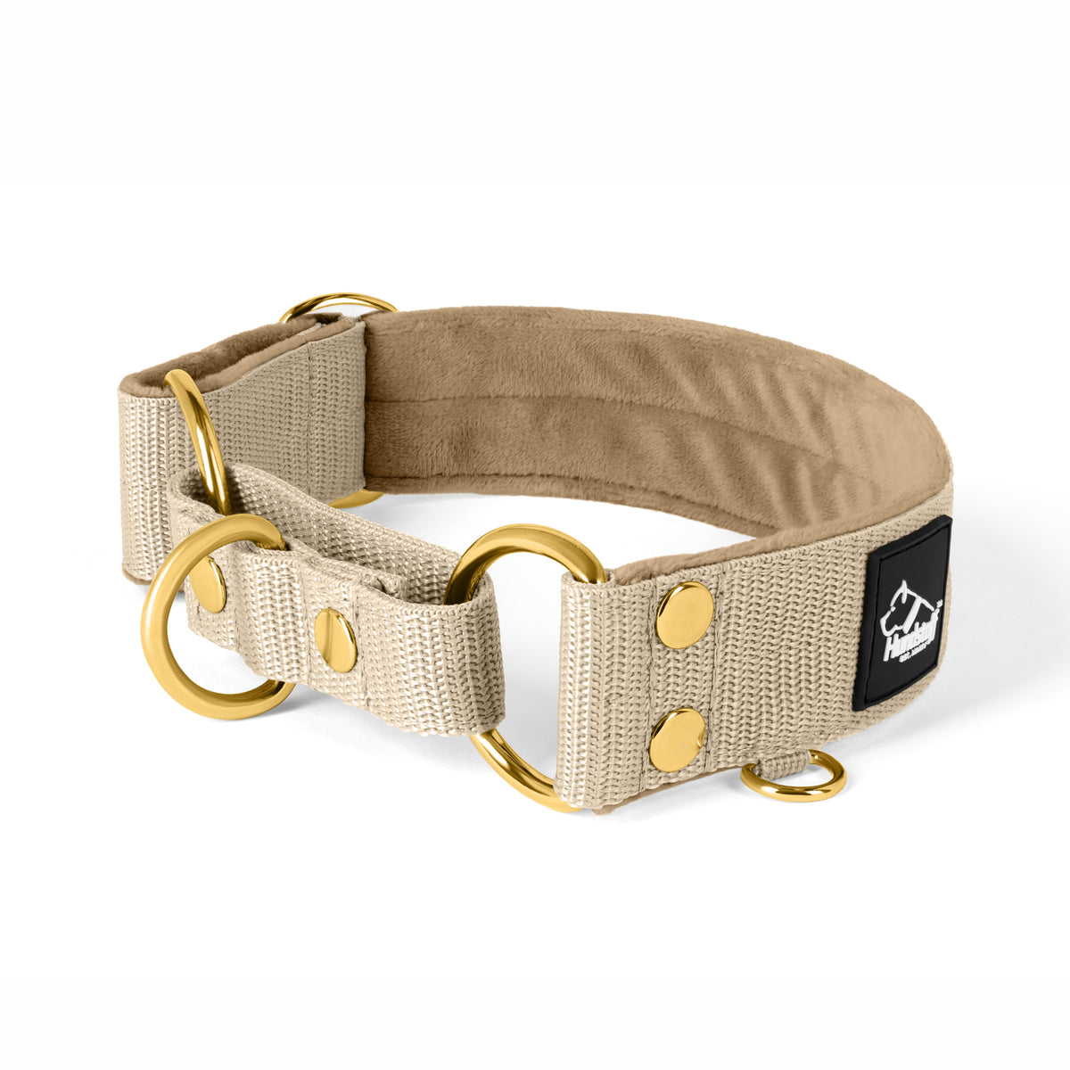Martingale Golden Beige - Wide lined half choke collar