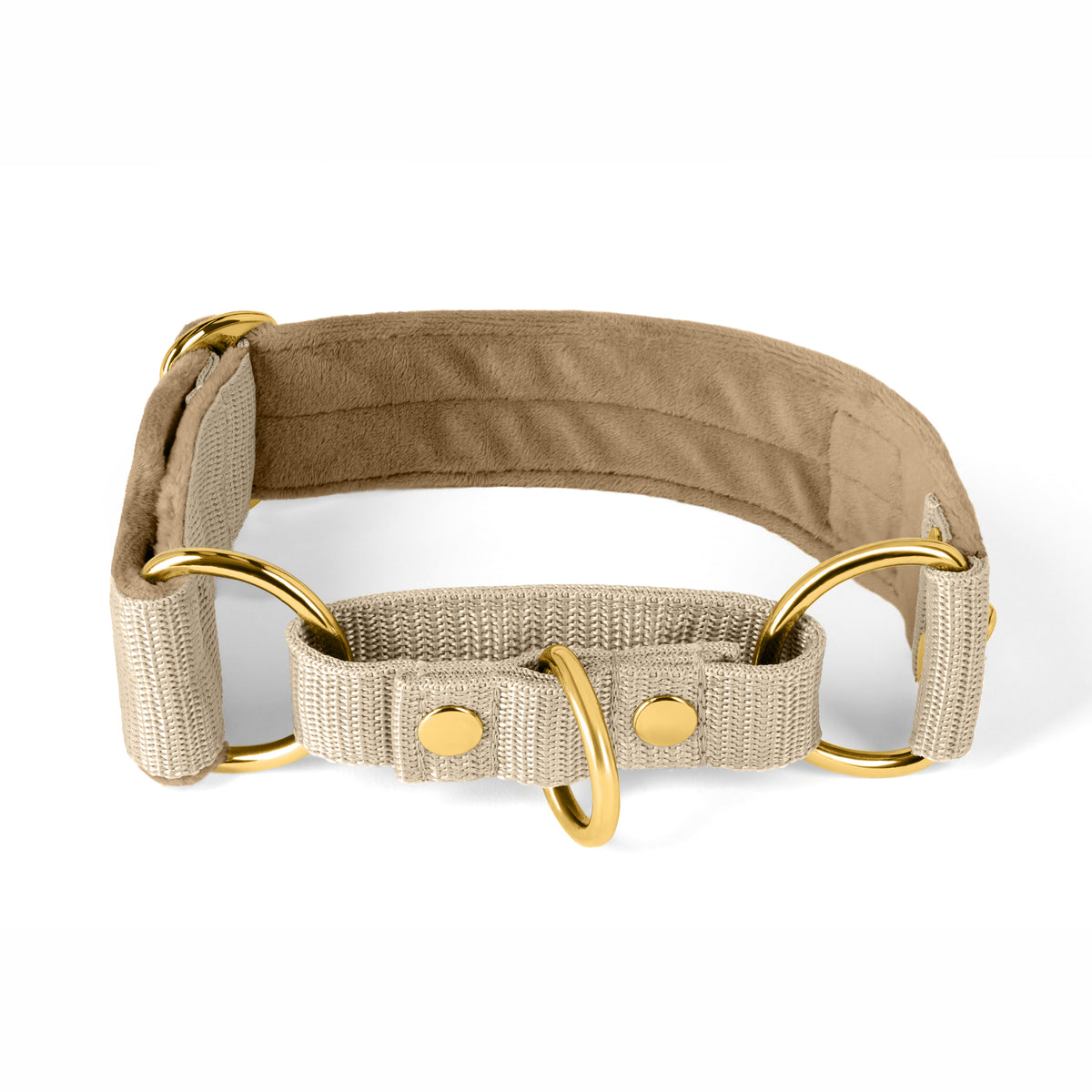 Martingale Golden Beige - Wide lined half choke collar