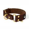 Martingale Golden Dark Brown - Wide lined collar half choke