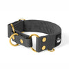 Martingale Golden Dark Grey - Wide lined collar half choke