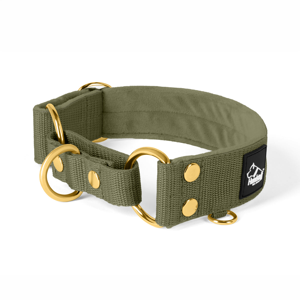 Martingale Golden Khaki - Wide lined half choke collar