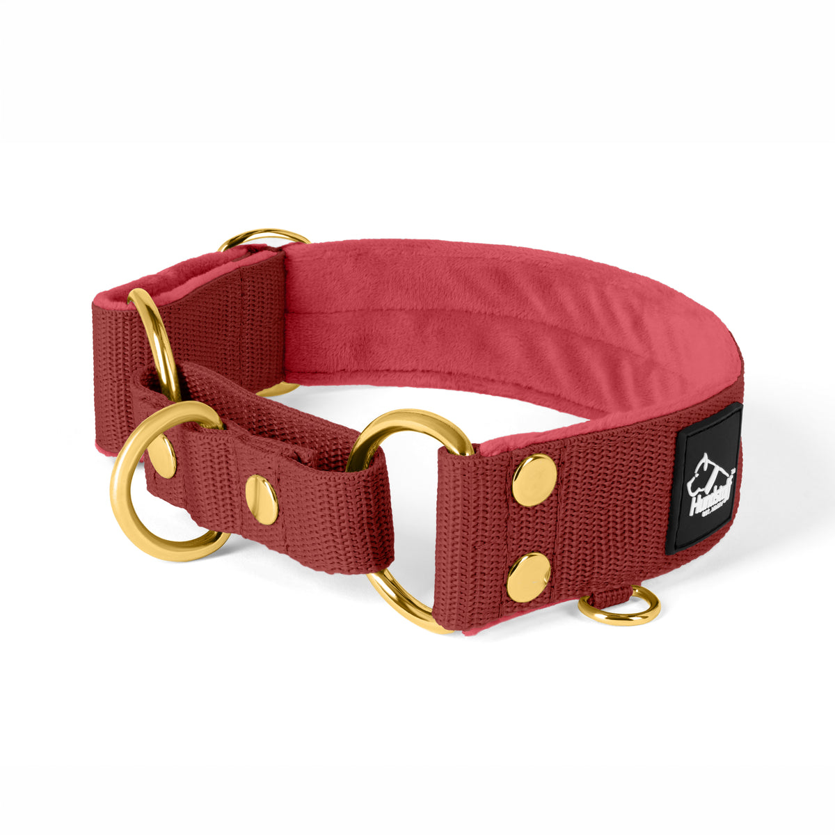 Martingale Golden Raspberry Red - Wide lined collar half choke