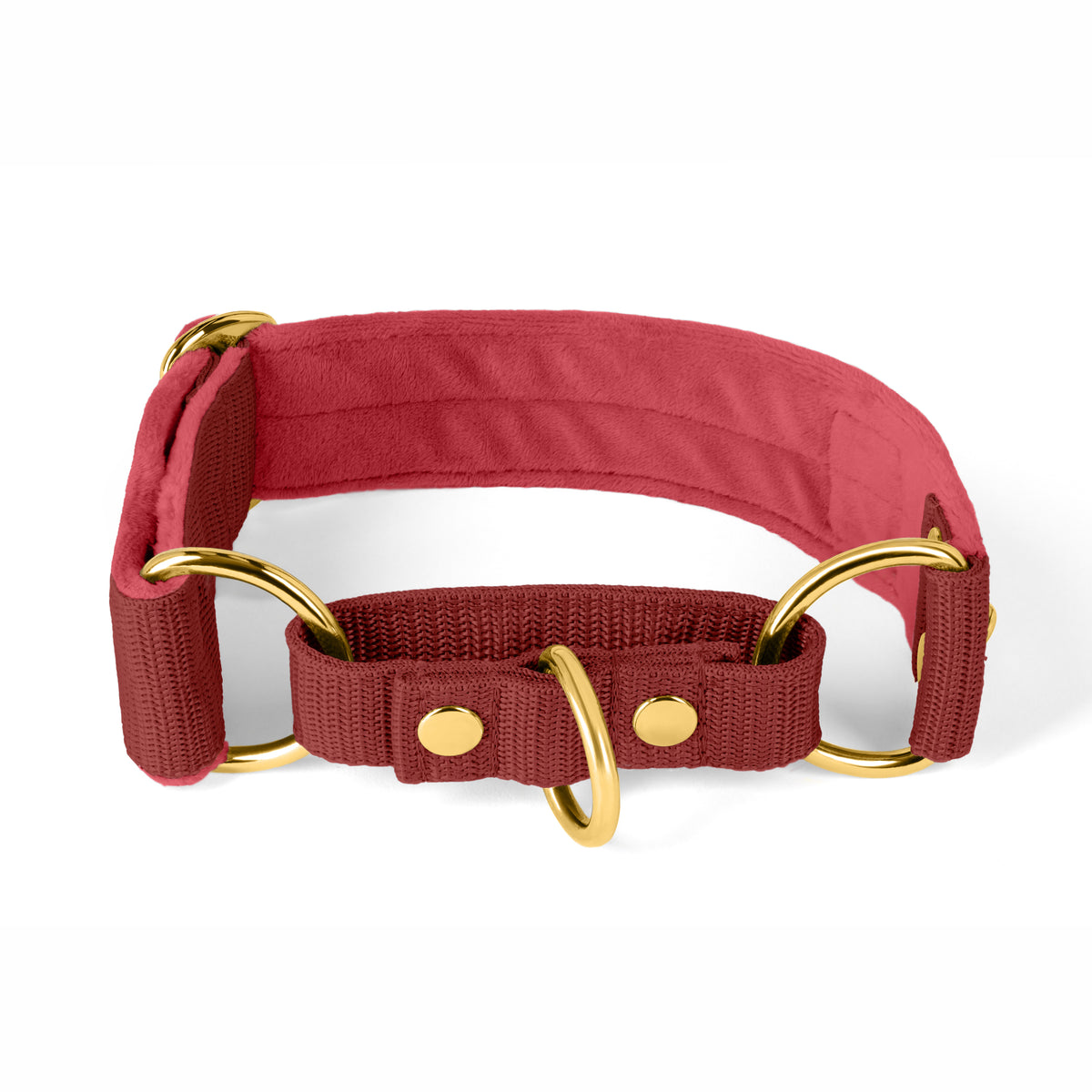 Martingale Golden Raspberry Red - Wide lined collar half choke
