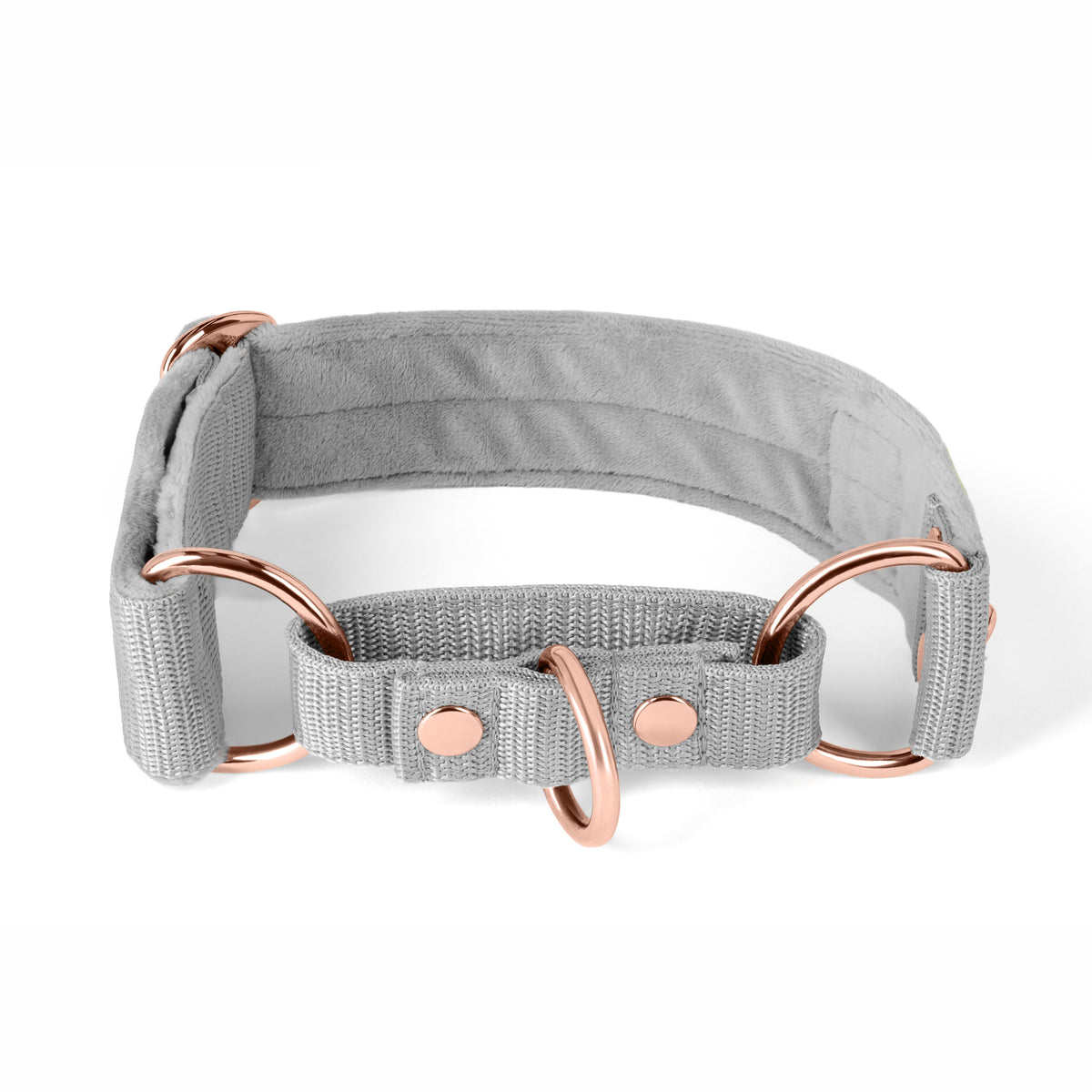 Martingale Rose Edition Grey - Wide lined half choke collar