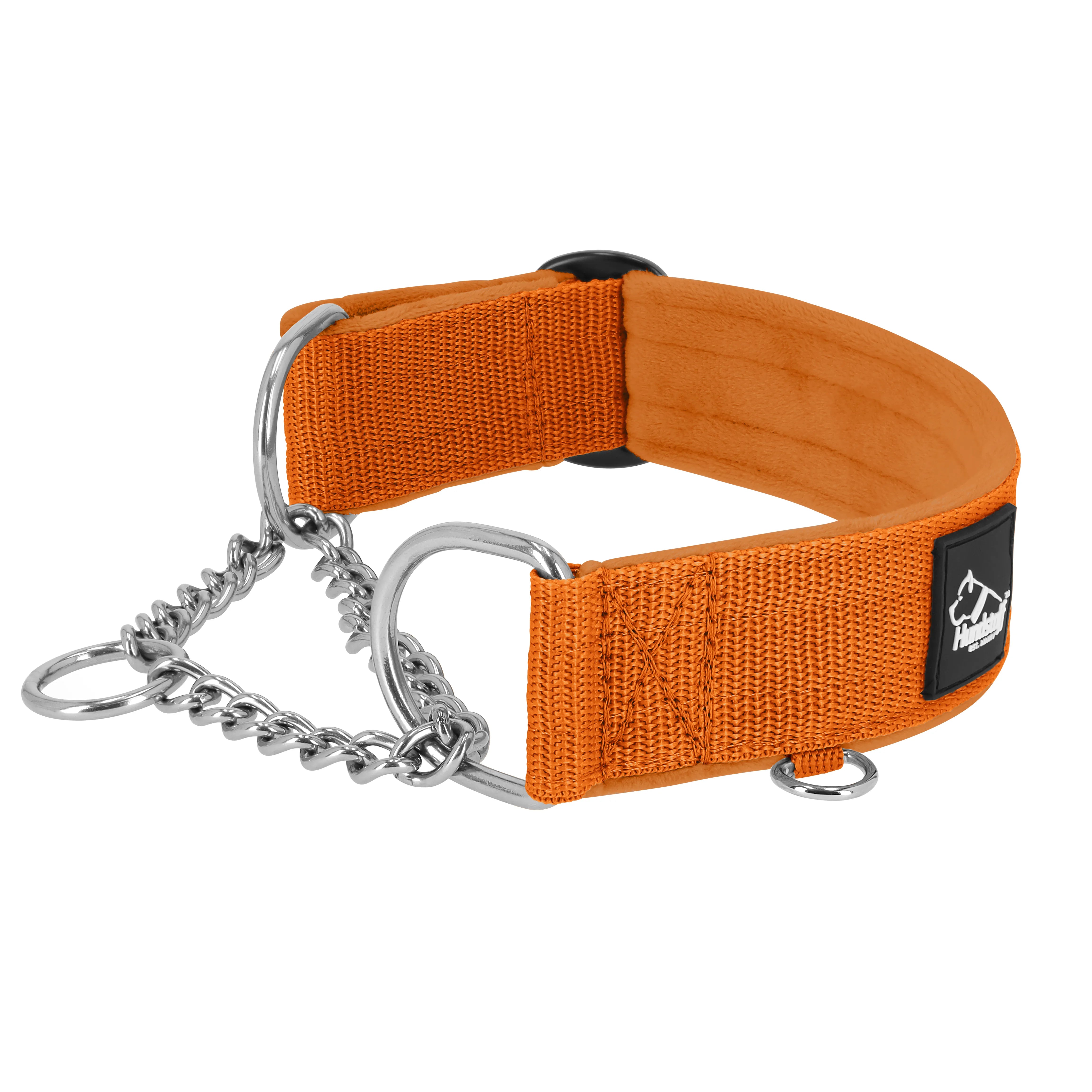 Martingale Chain Set Orange – Half choke collar &amp; leash
