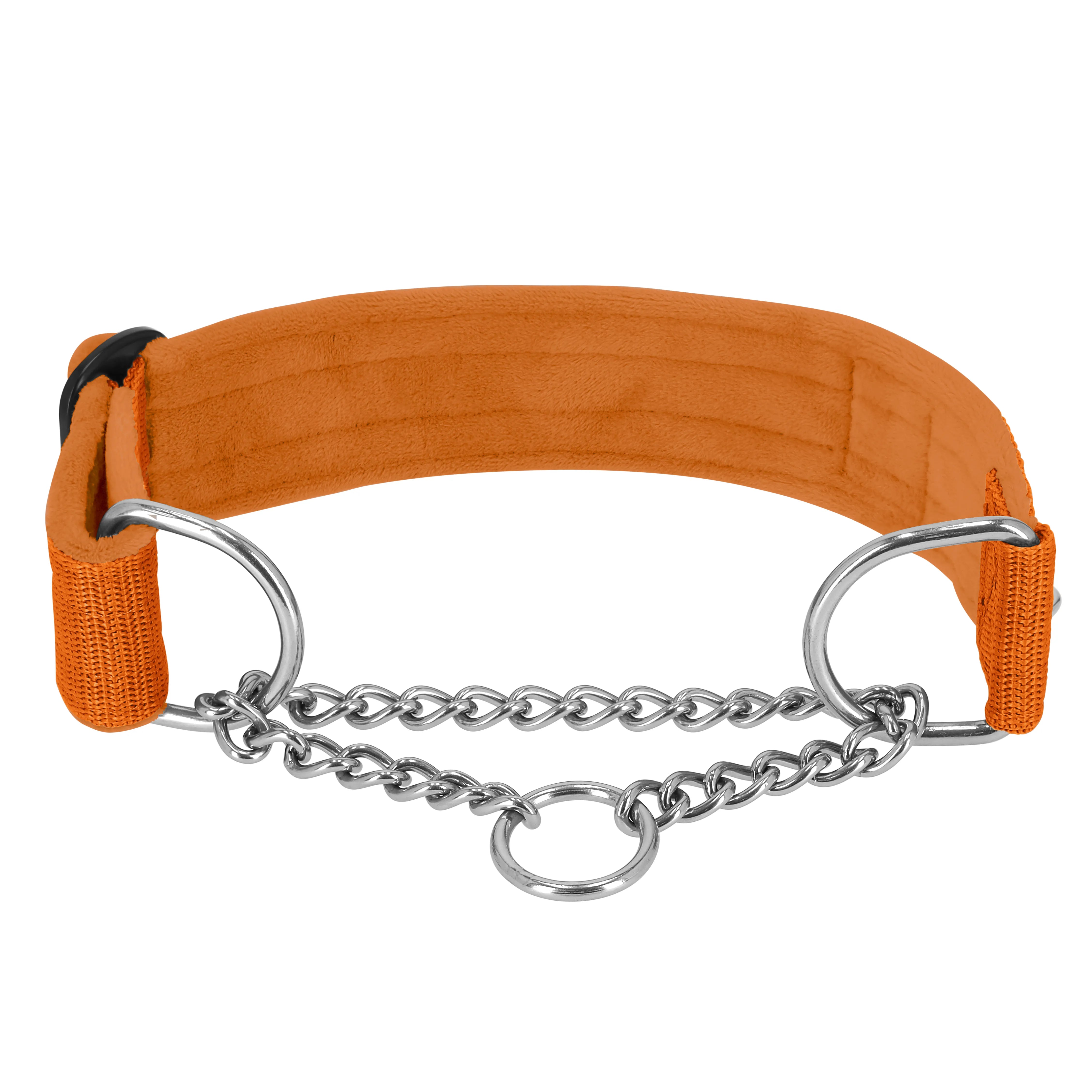 Martingale Chain Set Orange – Half choke collar &amp; leash