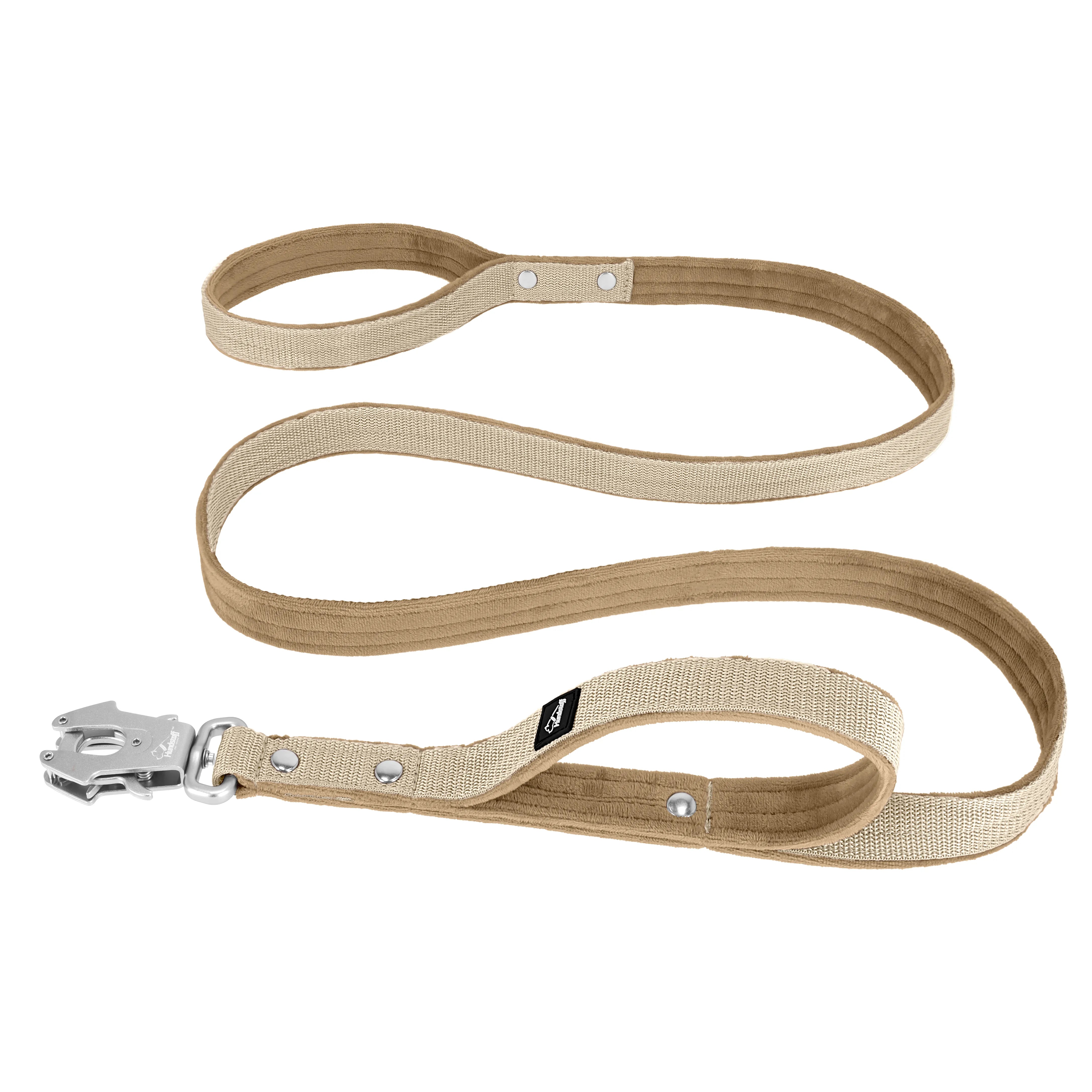 Guard Leash Beige - Guard leash with extra handle