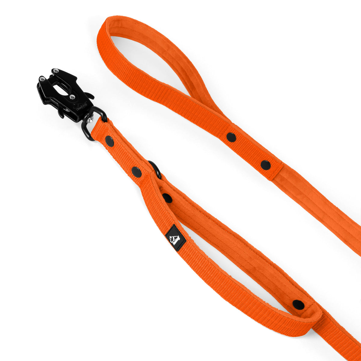 Guinzaglio da guardia Black Edition Orange - Guinzaglio da guardia con impugnatura supplementare