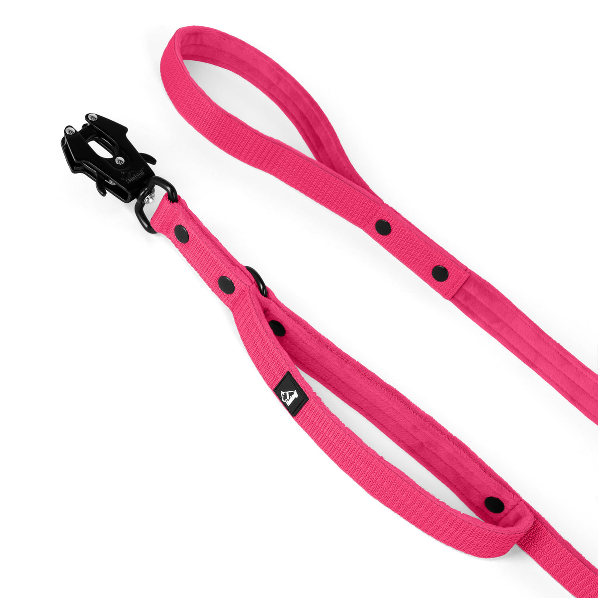 Guinzaglio da guardia Black Edition Pink - Guinzaglio da guardia con impugnatura supplementare