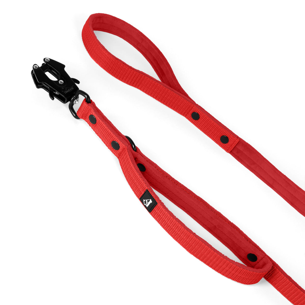 Guinzaglio da guardia Black Edition Red - Guinzaglio da guardia con impugnatura supplementare