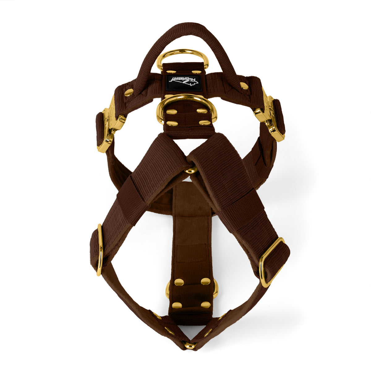 Easy Walk Extreme Gold Buckle Dark Brown - Harness with quick release buckle