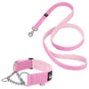 Martingale Chain Set Baby Pink – Half choke necklace & leash