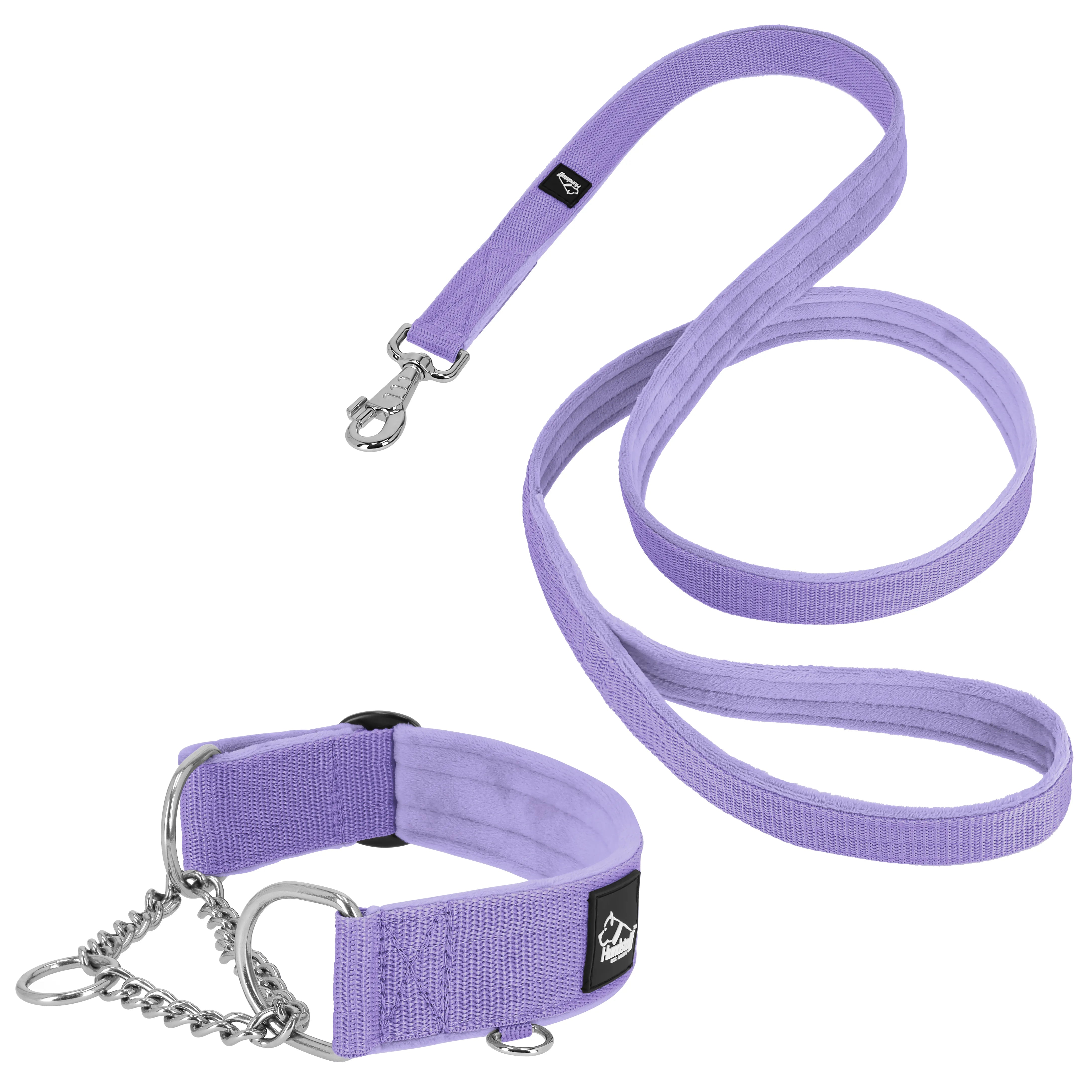 Martingale Chain Set Baby Purple – Half choke collar &amp; leash
