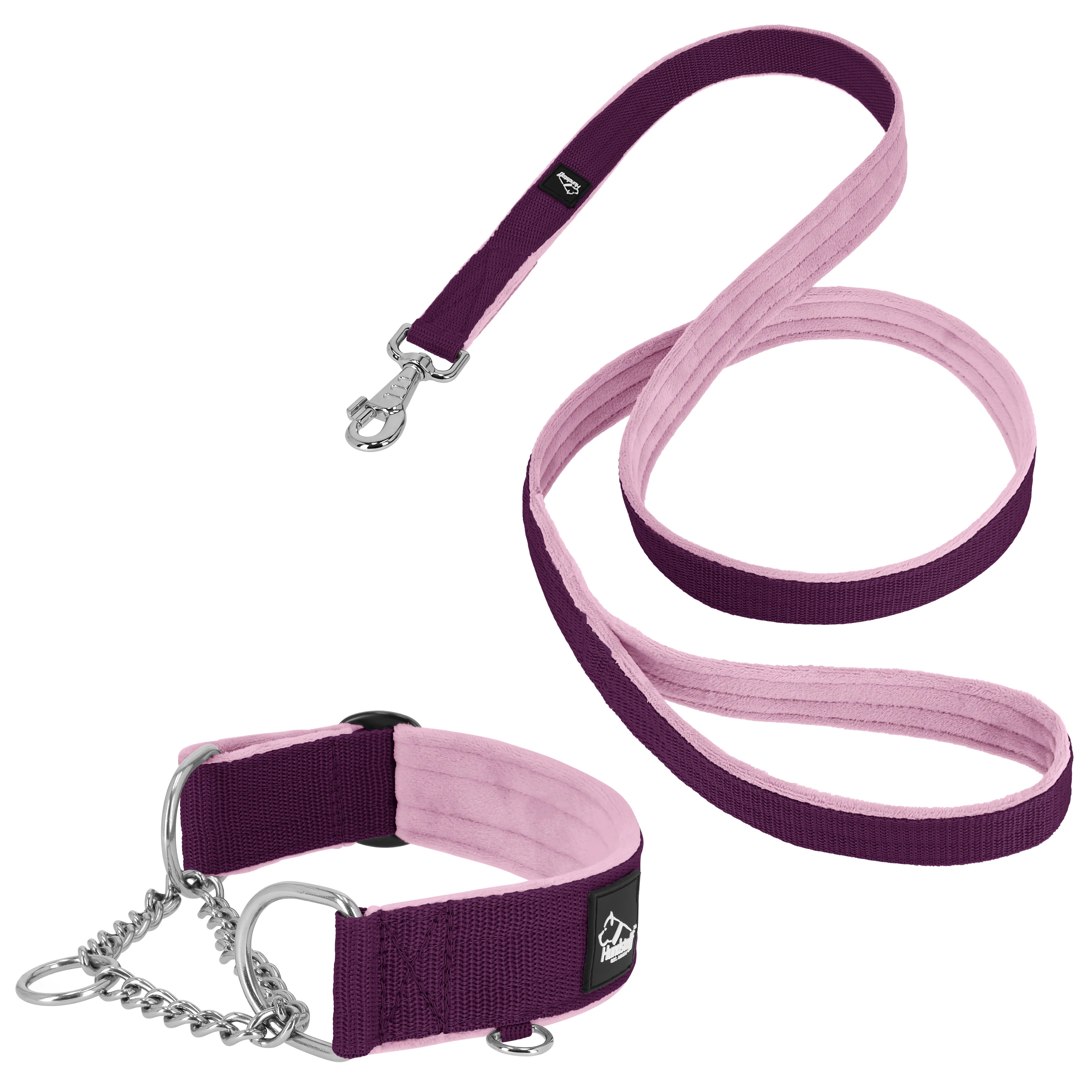 Martingale Chain Set Plum – Half Choker Necklace &amp; Leash